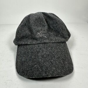 BURBERRY Wool Blend Unisex Logo Baseball Cap Gray‎ One Size Snap Back MSRP $500
